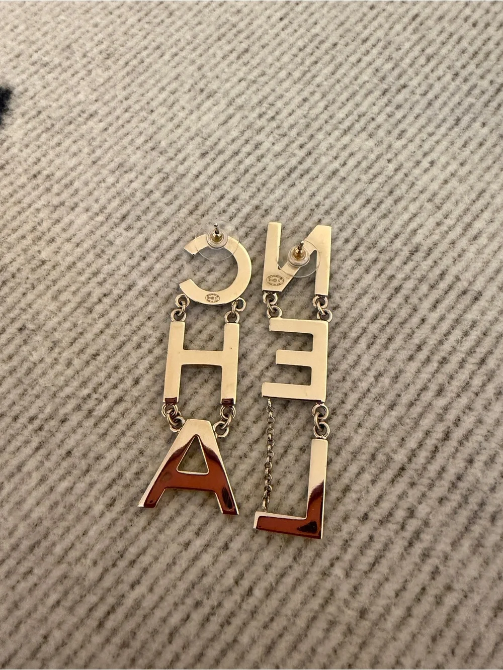 Chanel Drop Letter Earrings